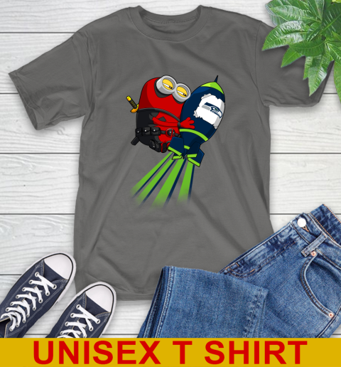 NFL Football Seattle Seahawks Deadpool Minion Marvel Shirt T-Shirt 10