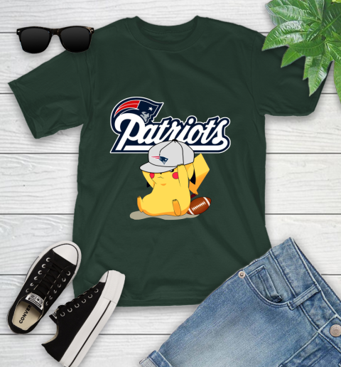 NFL Pikachu Football Sports New England Patriots Youth T-Shirt 5