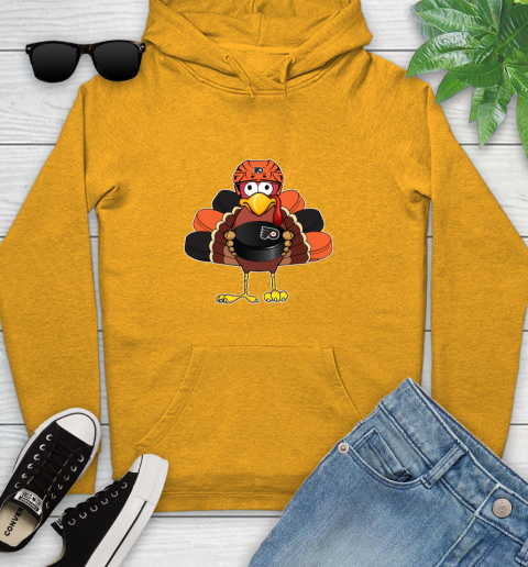 Philadelphia Flyers Turkey Thanksgiving Day Youth Hoodie 3