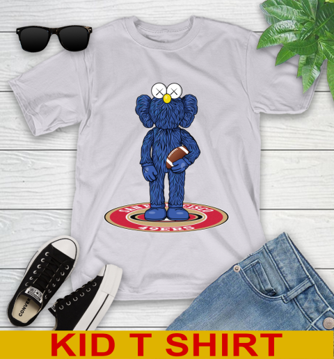 NFL Football San Francisco 49ers Kaws Bff Blue Figure Shirt Youth T-Shirt 5