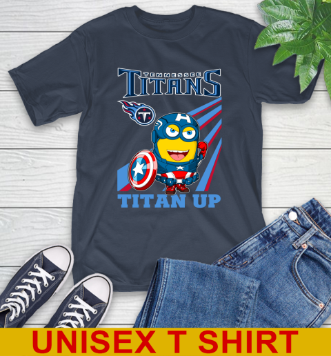NFL Football Tennessee Titans Captain America Marvel Avengers Minion Titan Up Shirt T-Shirt 3
