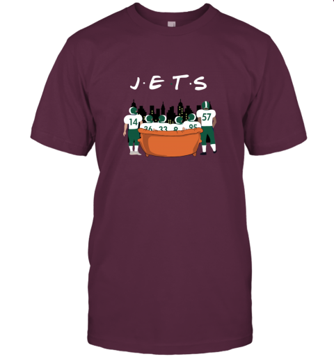 The New York Jets Together F.R.I.E.N.D.S NFL wvkm the new york jets together friends nfl classic t shirt 2 front maroon