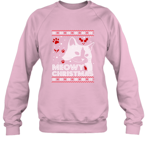 Meowy Christmas Ugly Christmas Holiday Adult Crewneck Sweatshirt