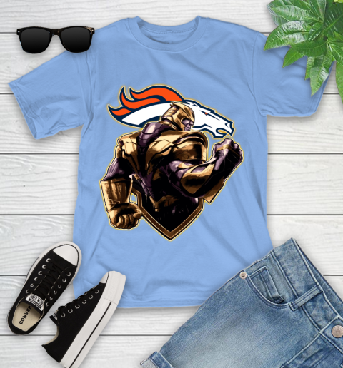 NFL Thanos Avengers Endgame Football Sports Denver Broncos Youth T-Shirt 11