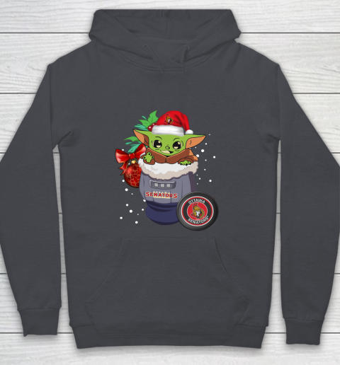 Ottawa Senators Christmas Baby Yoda Star Wars Funny Happy NHL Youth Hoodie 7