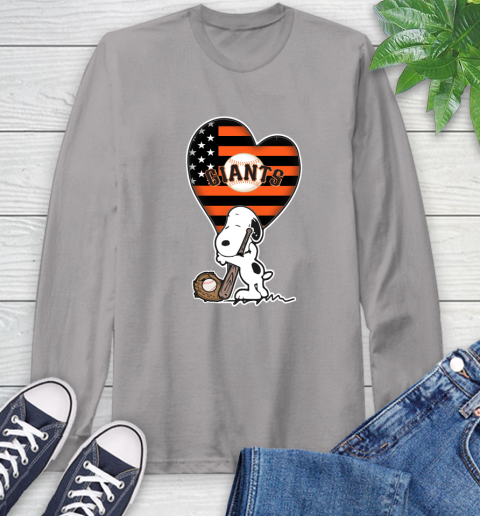 San Francisco Giants MLB Baseball The Peanuts Movie Adorable Snoopy Long Sleeve T-Shirt 6