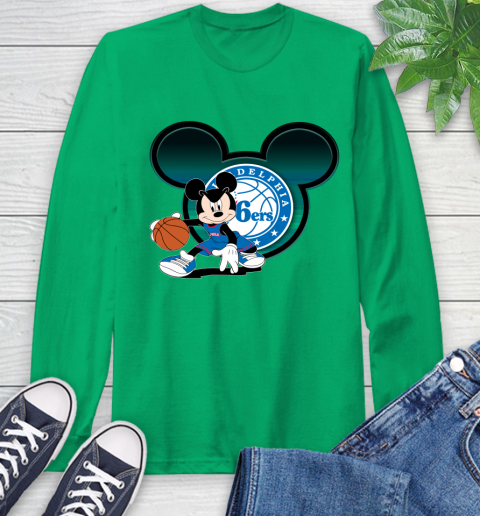 NBA Philadelphia 76ers Mickey Mouse Disney Basketball Long Sleeve T-Shirt 7