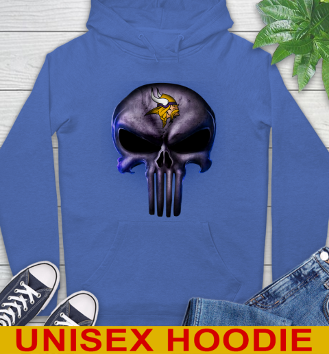 Minnesota Vikings NFL Football Punisher Skull Sports Hoodie 9