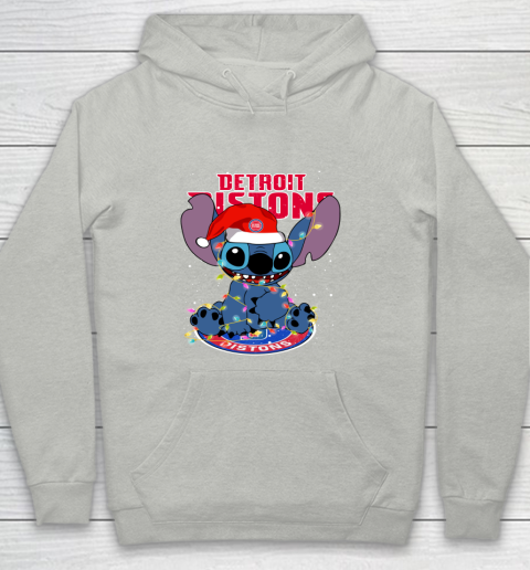 Detroit Pistons NBA noel stitch Basketball Christmas Youth Hoodie