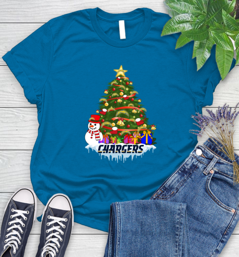 Los Angeles Chargers Merry Christmas NFL Football Sports Women's T-Shirt 7