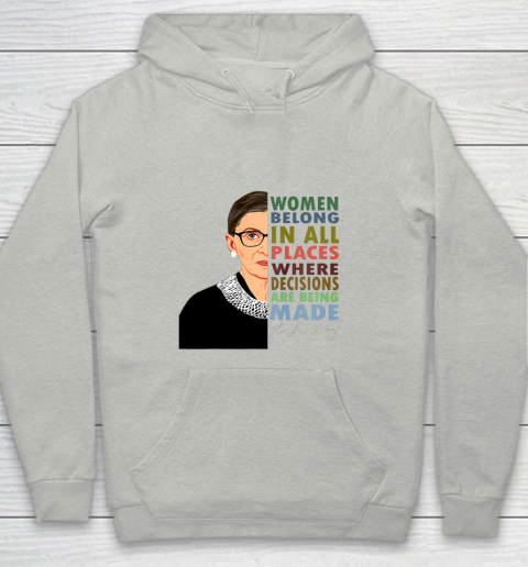 RBG Women Belong In All Places Ruth Bader Ginsburg Youth Hoodie