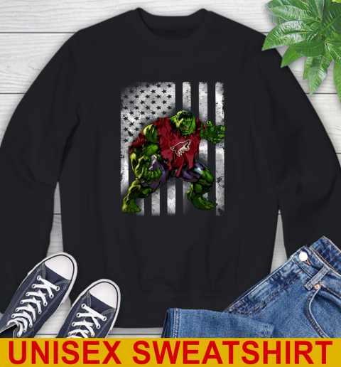 Arizona Coyotes Hulk Marvel Avengers NHL Hockey American Flag Sweatshirt