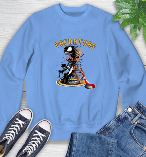 NHL Nashville Predators Hockey Venom Groot Guardians Of The Galaxy Sweatshirt 11