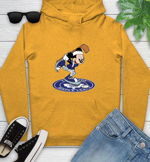 NHL Hockey Toronto Maple Leafs Cheerful Mickey Disney Shirt Youth Hoodie 3