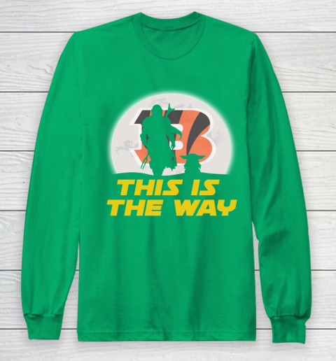 Cincinnati Bengals NFL Football Star Wars Yoda And Mandalorian This Is The Way Long Sleeve T-Shirt 4