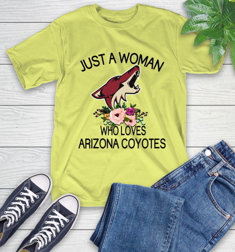 NHL Just A Woman Who Loves Arizona Coyotes Hockey Sports T-Shirt 8