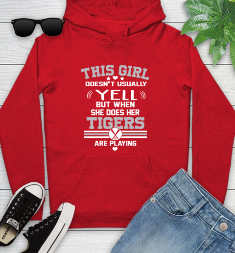 Detroit Tigers MLB Baseball I Yell When My Team Is Playing Youth Hoodie 12