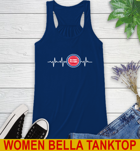 Detroit Pistons NBA Basketball Heart Beat Shirt Racerback Tank 7