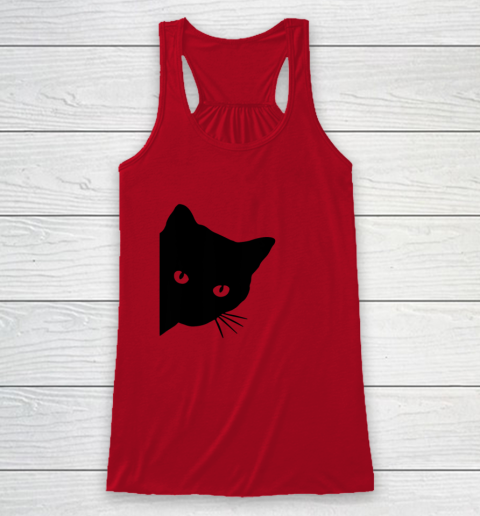 Black Cat Face Watching Funny Cat Halloween Gifts Cat Lovers T Shirt.QZSPTYUYC4 Racerback Tank 4