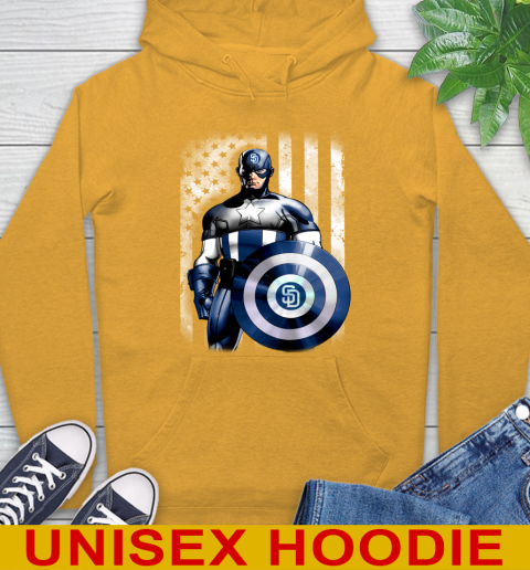 San Diego Padres MLB Baseball Captain America Marvel Avengers American Flag Shirt Hoodie 2