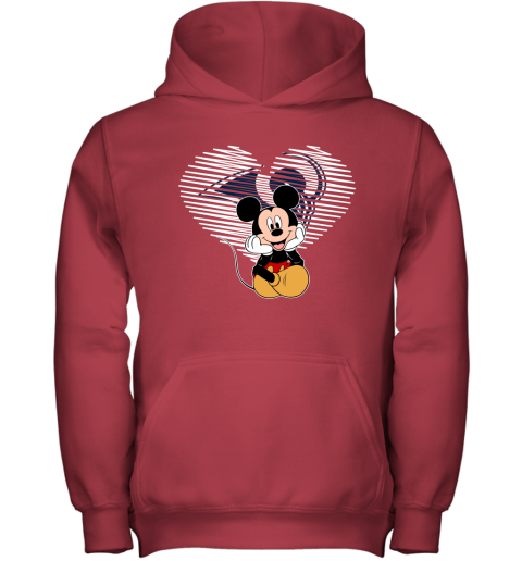NFL Los Angeles Rams The Heart Mickey Mouse Disney Football T Shirt DVAqC3BmtxT youth hoodie 43 95 151514 front red