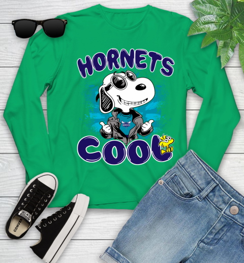 NBA Basketball Charlotte Hornets Cool Snoopy Shirt Youth Long Sleeve 6