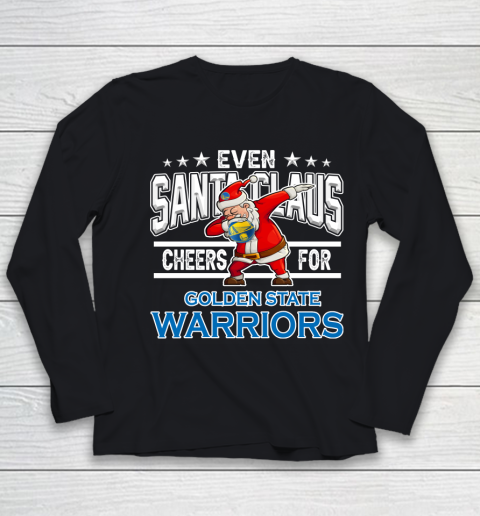Golden State Warriors Even Santa Claus Cheers For Christmas NBA Youth Long Sleeve