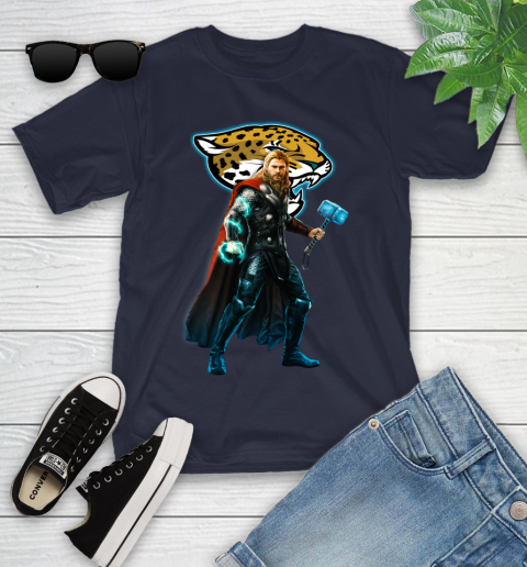 NFL Thor Avengers Endgame Football Jacksonville Jaguars Youth T-Shirt 3