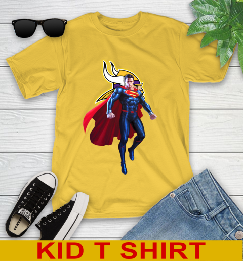 NFL Superman DC Sports Football Minnesota Vikings Youth T-Shirt 8