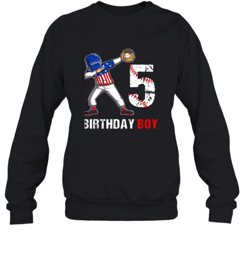 Kids 5 Years Old 5th Birthday Baseball Dabbing Shirt Gift Party Sweatshirt