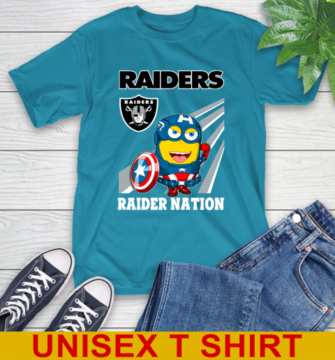 NFL Football Oakland Raiders Captain America Marvel Avengers Minion Shirt T-Shirt 9