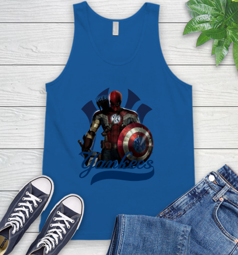 MLB Captain America Thor Spider Man Hawkeye Avengers Endgame Baseball New York Yankees Tank Top 5