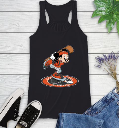 NHL Hockey Philadelphia Flyers Cheerful Mickey Disney Shirt Racerback Tank