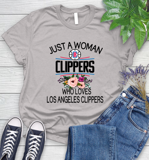 NBA Just A Woman Who Loves Los Angeles Clippers Basketball Sports Women's T-Shirt 10