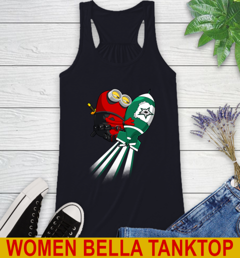 NHL Hockey Dallas Stars Deadpool Minion Marvel Shirt Racerback Tank 8