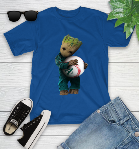 MLB Groot Guardians Of The Galaxy Baseball Sports Oakland Athletics Youth T-Shirt 9