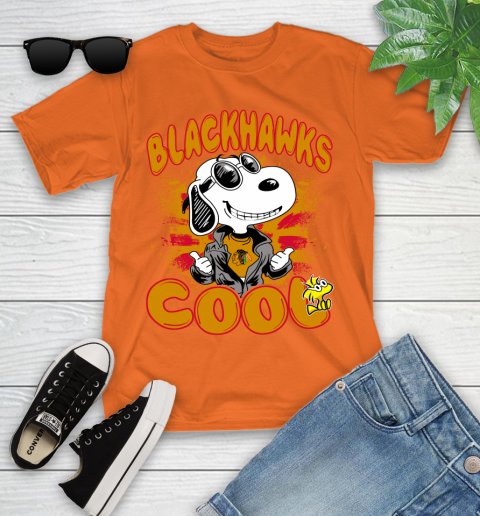 NHL Hockey Chicago Blackhawks Cool Snoopy Shirt Youth T-Shirt 8