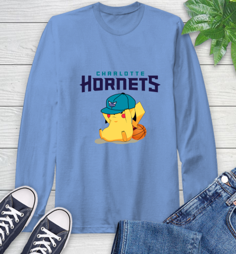 NBA Pikachu Basketball Sports Charlotte Hornets Long Sleeve T-Shirt 11