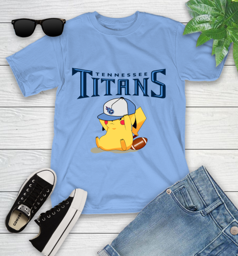 NFL Pikachu Football Tennessee Titans Youth T-Shirt 11
