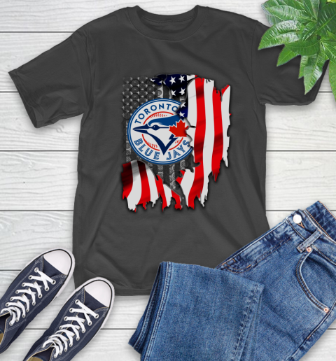 Toronto Blue Jays MLB Baseball American Flag T-Shirt