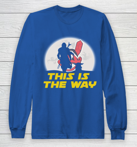 Cleveland Indians MLB Baseball Star Wars Yoda And Mandalorian This Is The Way Long Sleeve T-Shirt 6