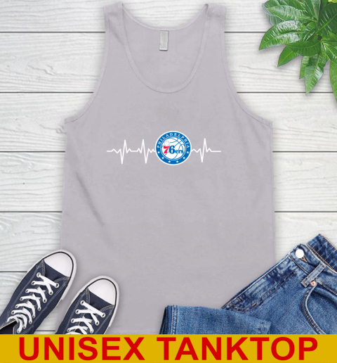 Philadelphia 76ers NBA Basketball Heart Beat Shirt Tank Top 3