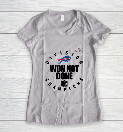 Buffalo Bills East Champions 2020 NFL Playoffs Division Won Not Done Women's V-Neck T-Shirt