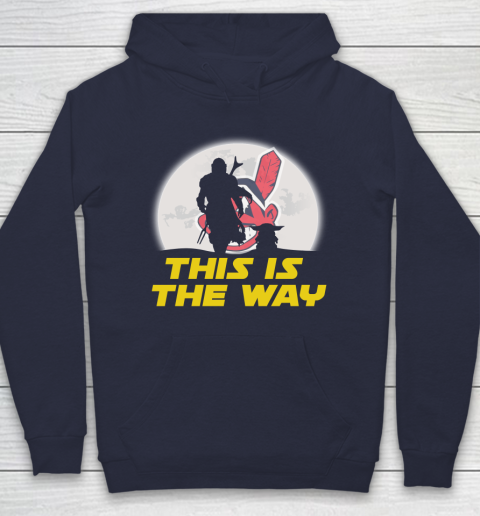 Cleveland Indians MLB Baseball Star Wars Yoda And Mandalorian This Is The Way Hoodie 2