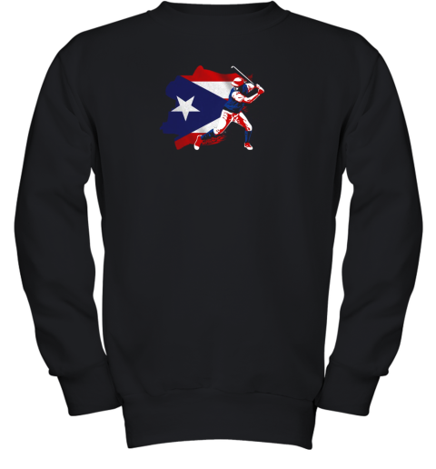 Puerto Rico Flag Shirt Baseball Player Shirt Sport Lover Youth Sweatshirt