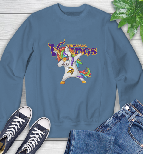 Minnesota Vikings NFL Football Funny Unicorn Dabbing Sports Sweatshirt 7