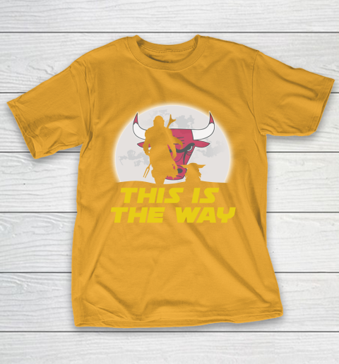 Chicago Bulls NBA Basketball Star Wars Yoda And Mandalorian This Is The Way T-Shirt 2