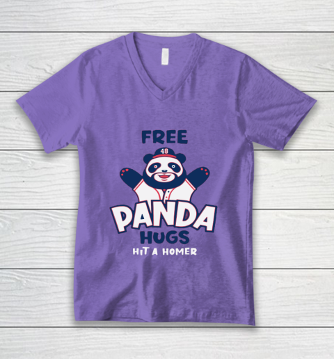 Free Panda Hugs Braves V-Neck T-Shirt 6