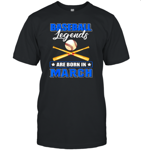 Baseball Legend Are Born In March Unisex Jersey Tee