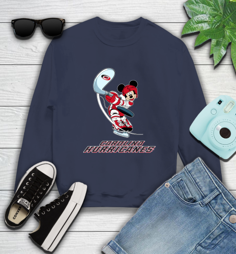 NHL Hockey Carolina Hurricanes Cheerful Mickey Mouse Shirt Sweatshirt 3